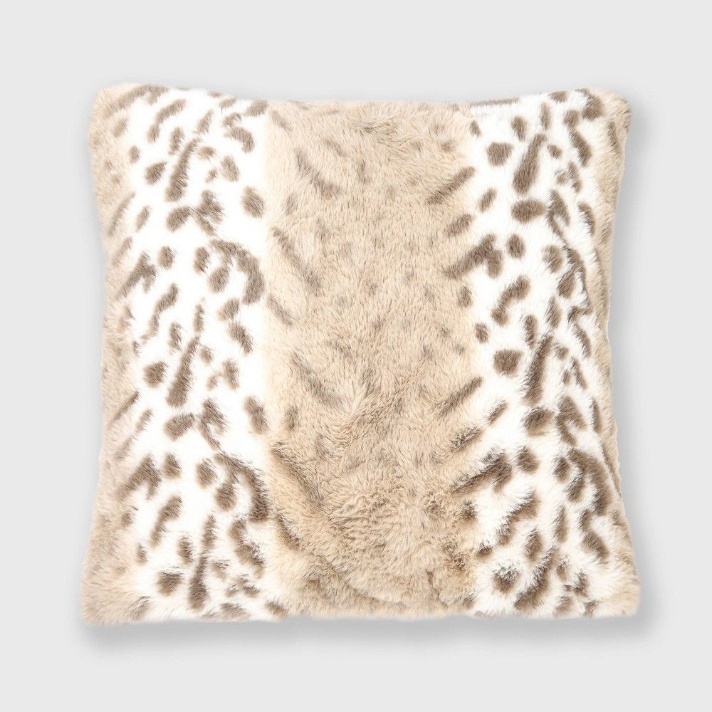 18""x18"" Leopard Faux Fur Throw Pillow - EVERGRACE | Target