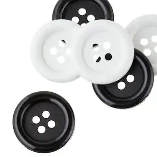 1.375" Basic Buttons, Black & White by Loops & Threads® | Michaels | Michaels Stores