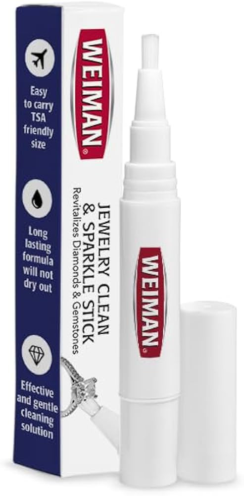 Weiman Jewelry Cleaner & Sparkle Stick - Portable, On-The-Go Cleaning for Diamond Engagement Ring... | Amazon (US)
