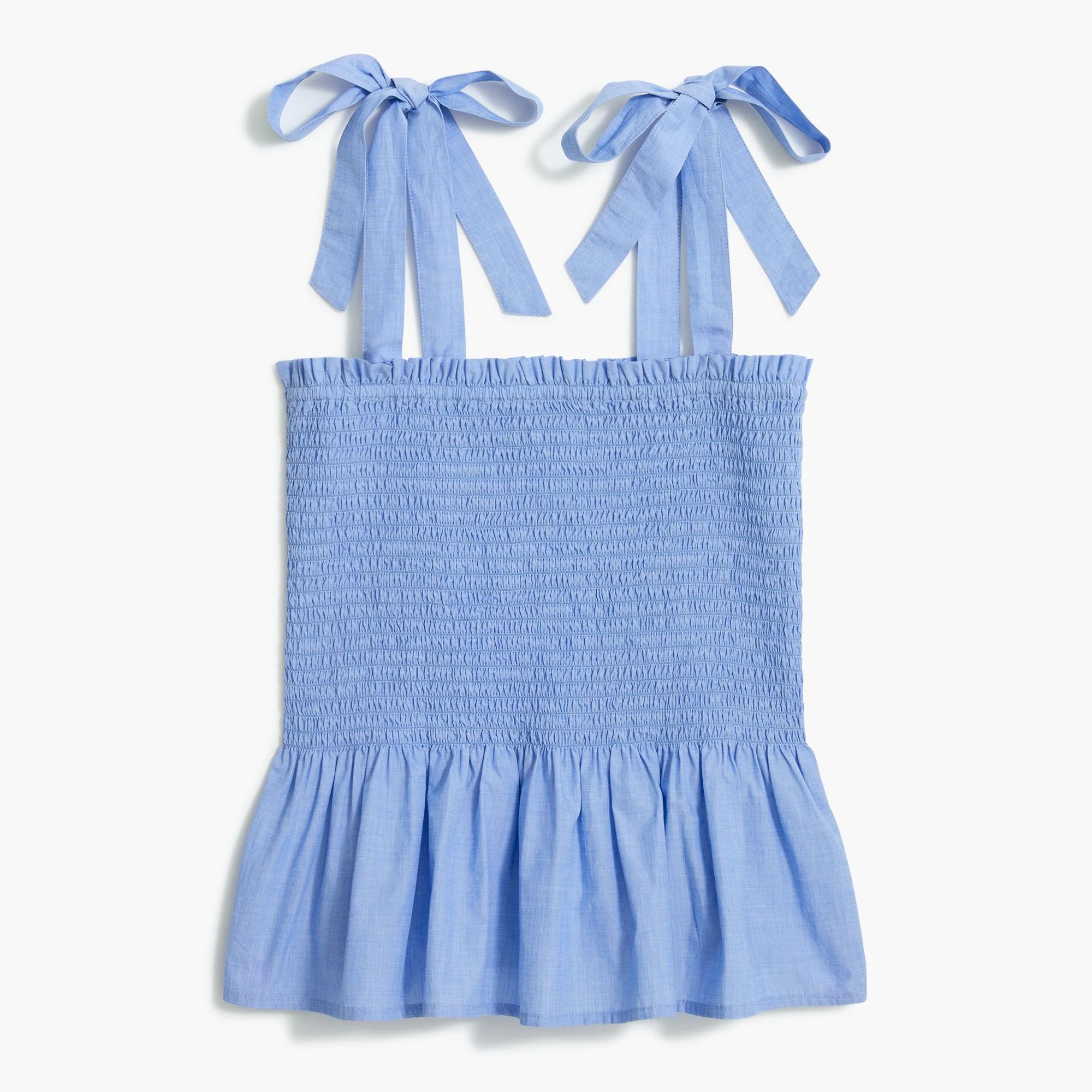 Smocked tie-shoulder tank top | J.Crew Factory