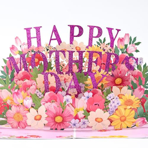 Yeomant 3D Mothers Day Card, Happy Mother's Day Pop Up Cards, Mother's Day Card with Envelope And Message Note, Recycled and Eco-Friendly | Amazon (US)