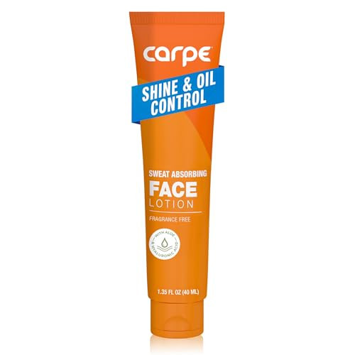 Carpe Sweat Absorbing Face Lotion for Oily Skin Control, Mattifying Face Lotion with Moisturizing Hyaluronic Acid and Squalane, Fragrance Free, 1.35 oz | Amazon (US)
