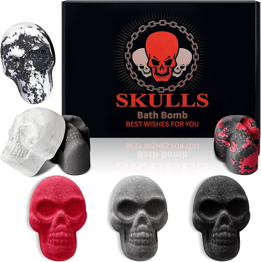 Lounsweer 12 Pcs Bath Bombs Gift Set Skull Bath Bomb Halloween Bath Bombs Handmade Bath Bombs Got... | Amazon (US)