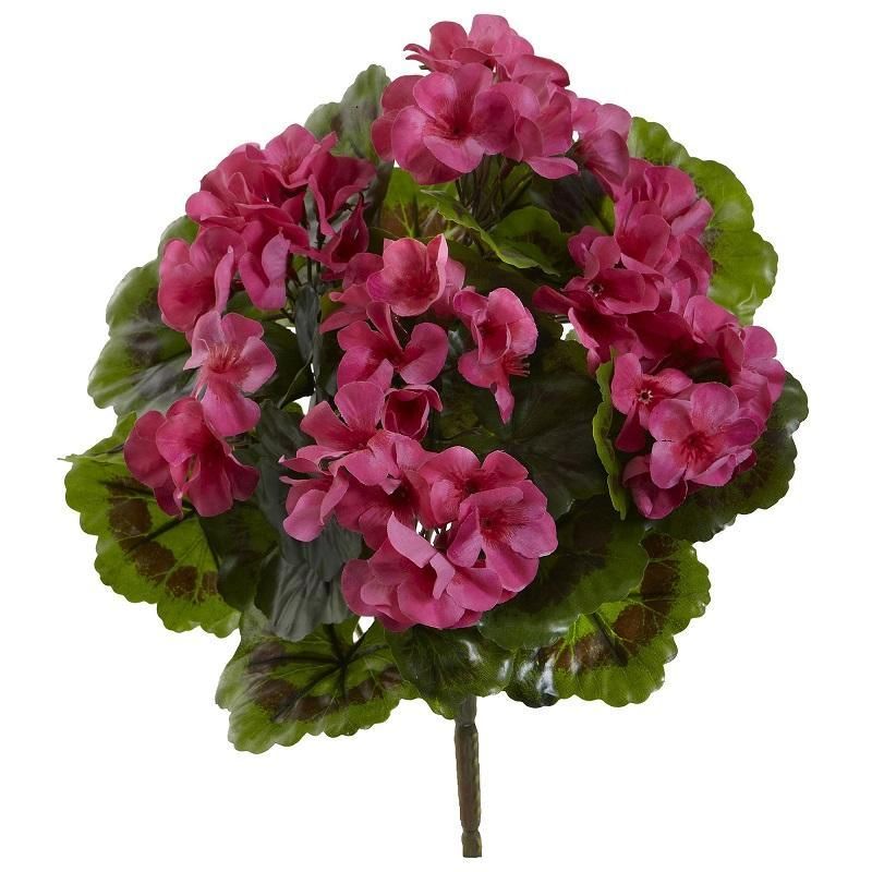 Geranium Artificial Bush UV Resistant (Indoor/Outdoor) (Set of 4) 6140-S4 Nearly Natural | Nearly Natural