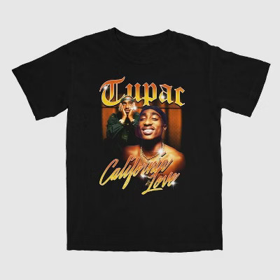 Men's Tupac Short Sleeve Crewneck T-Shirt - Black L | Target