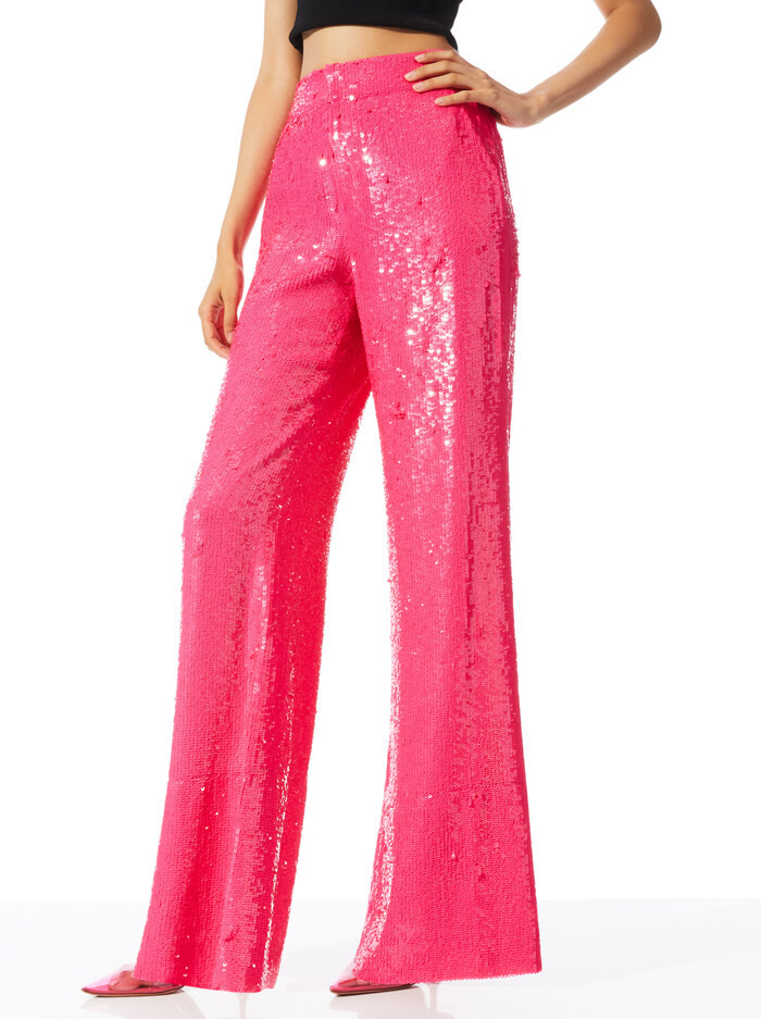DYLAN HIGH WAISTED SEQUIN PANT | Alice + Olivia