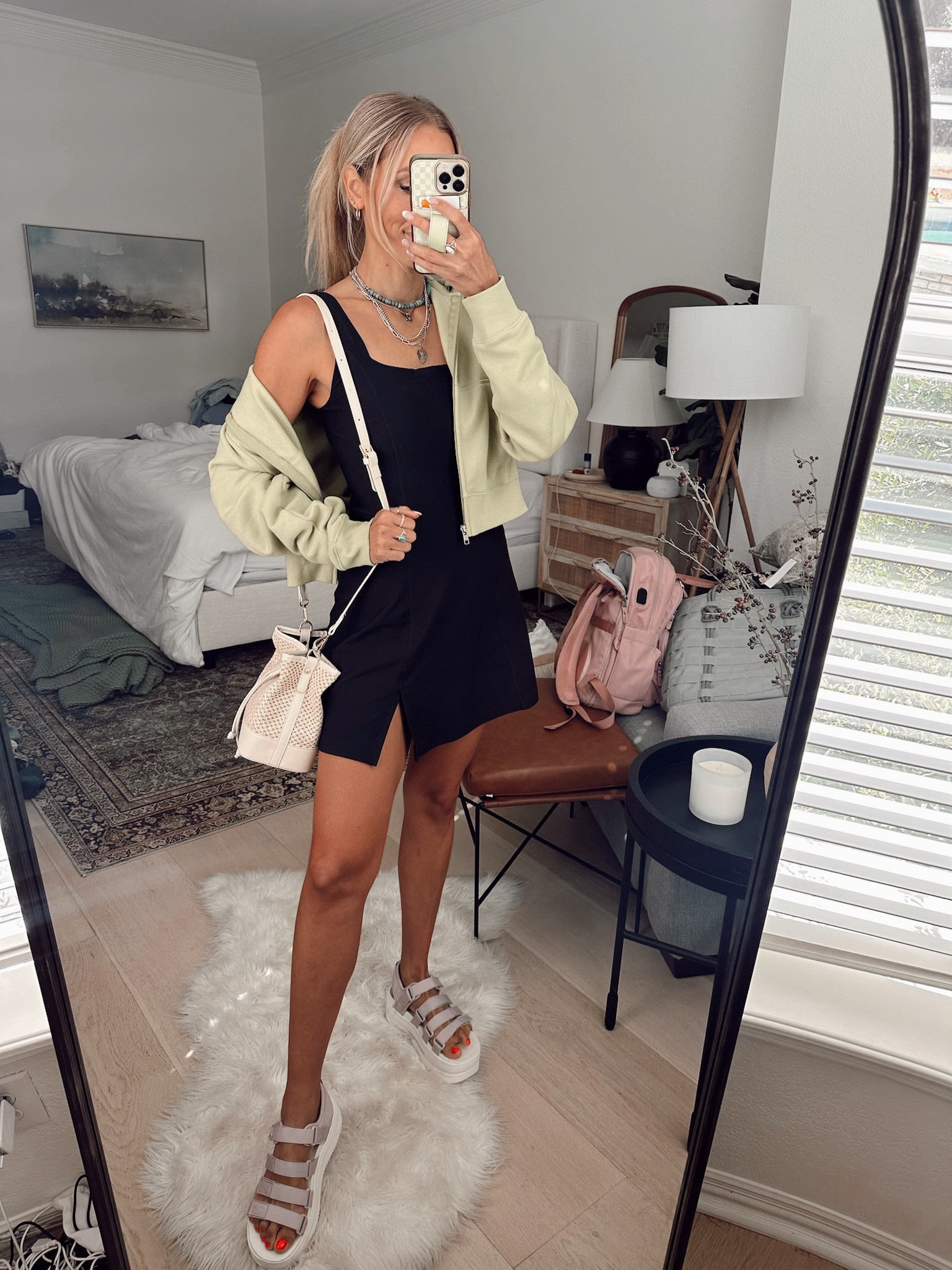 Effortless chic workout look to a running errands look. 

Wearing a size s / my tts in the dress. 
Cropped jacket I’m in a M! Up one size 


#LTKFitness #LTKFindsUnder100 #LTKActive