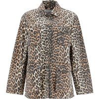 Ganni Leopard Print Canvas Overshirt | Balardi (US & Canada)