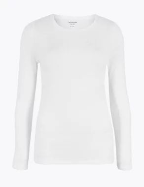 Pure Cotton Regular Fit Long Sleeve Top | M&S Collection | M&S | Marks & Spencer (UK)