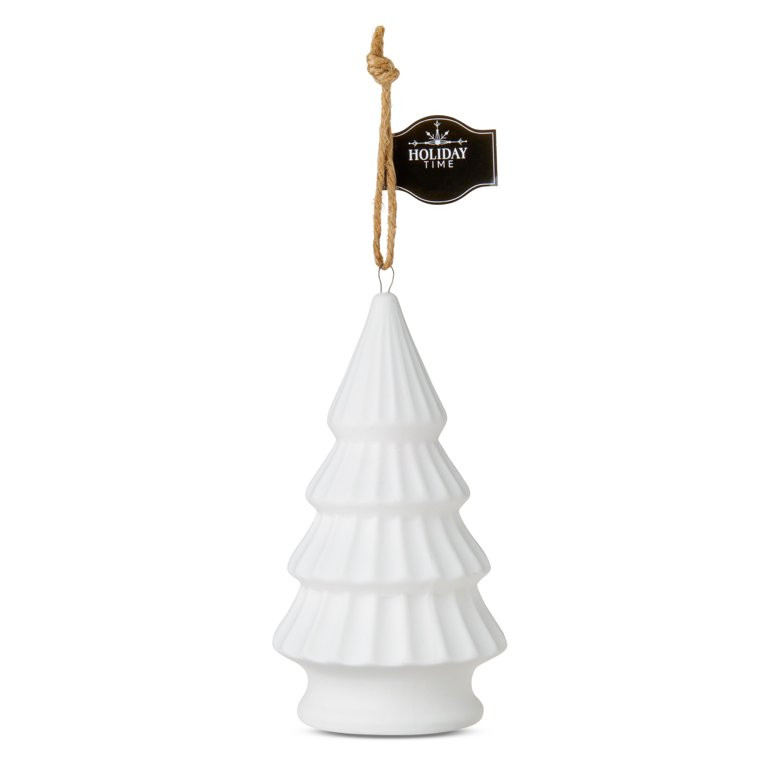 White Ceramic Tree Ornament, 5 in, by Holiday Time | Walmart (US)