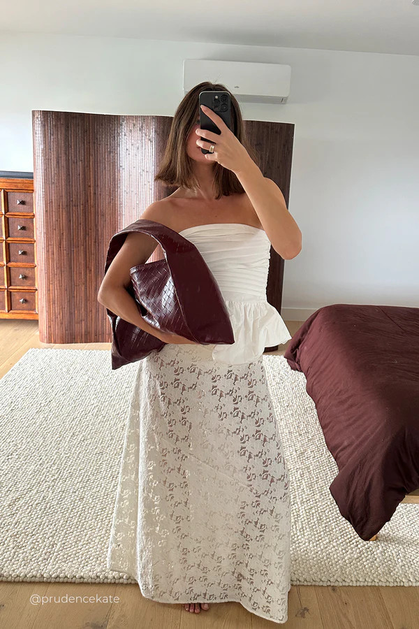 PEGGY WHITE COTTON STRAPLESS TOP | DISSH
