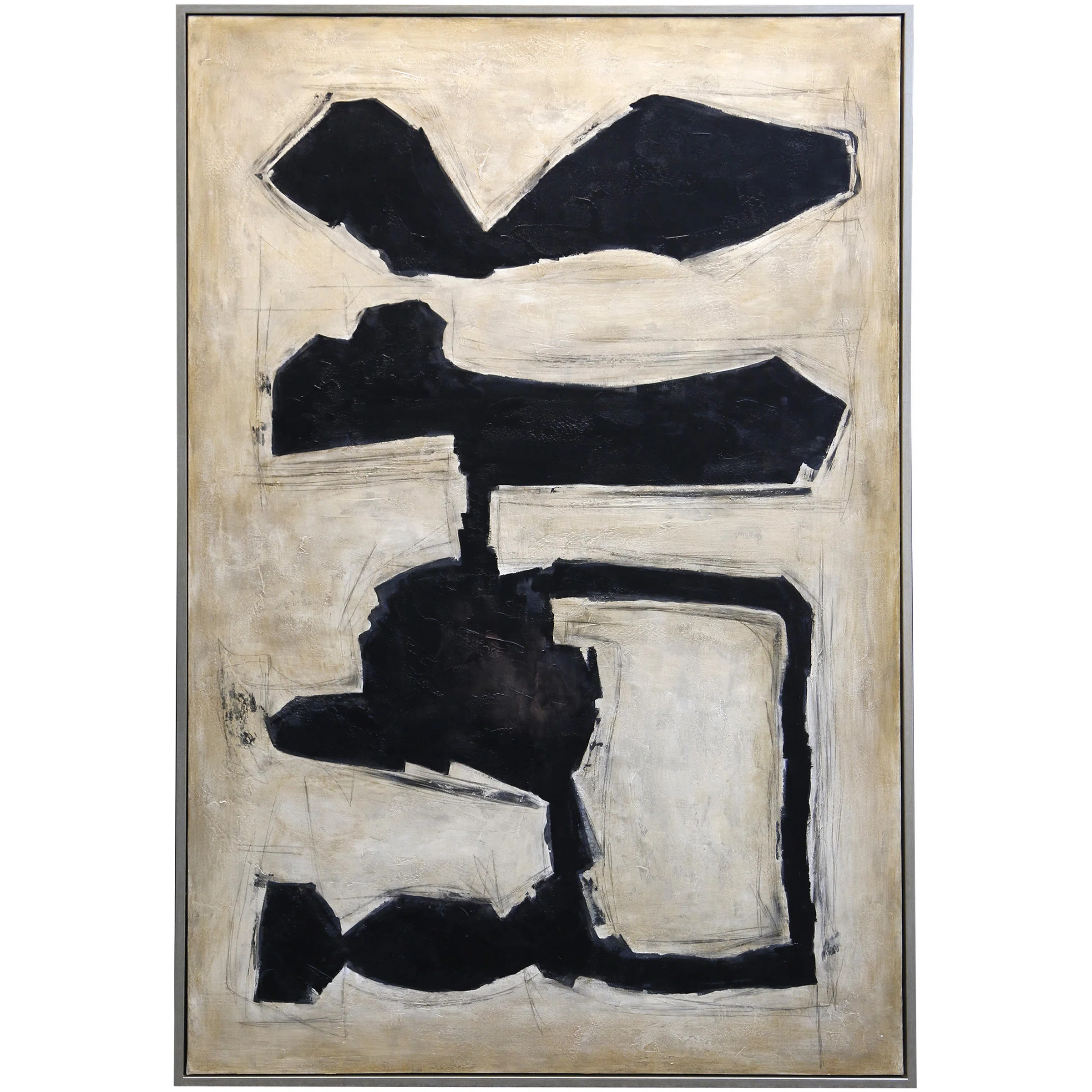 Harp and Finial Strech Framed Canvas Art - Hand Painted Abstract - 1.5 Inch Frame | Wayfair | Wayfair North America