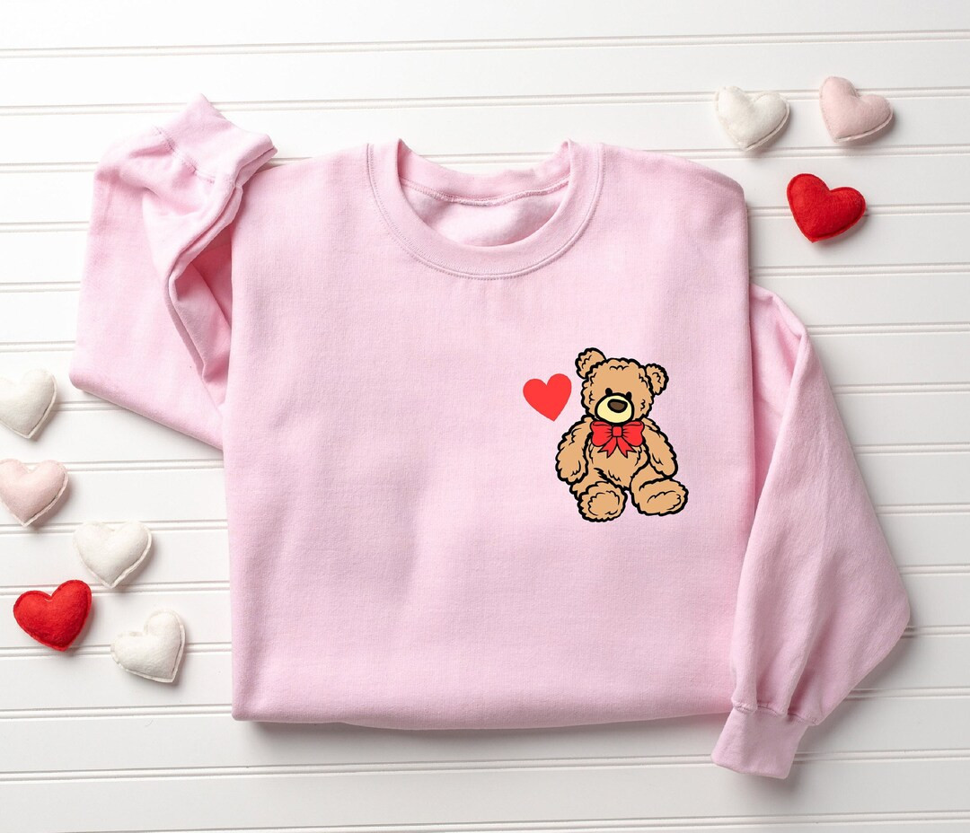 Cute Bear Valentine Sweatshirt, Girls Valentine Sweatshirt, Womens Valentines Day Shirt, Funny Va... | Etsy (US)
