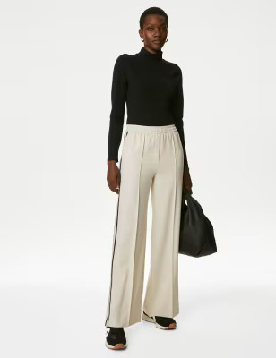 Side Stripe Wide Leg Trousers | Marks and Spencer AU/NZ