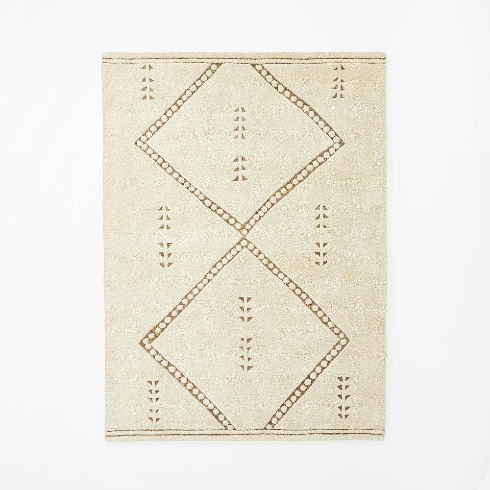 5'x7' Cedar Hills Plush Geo Print Rug Cream - Threshold designed with Studio McGee | Target