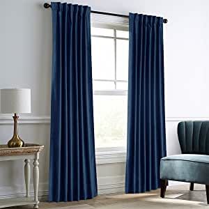 Dreaming Casa Royal Blue Velvet Room Darkening Curtains for Living Room Thermal Insulated Rod Poc... | Amazon (US)