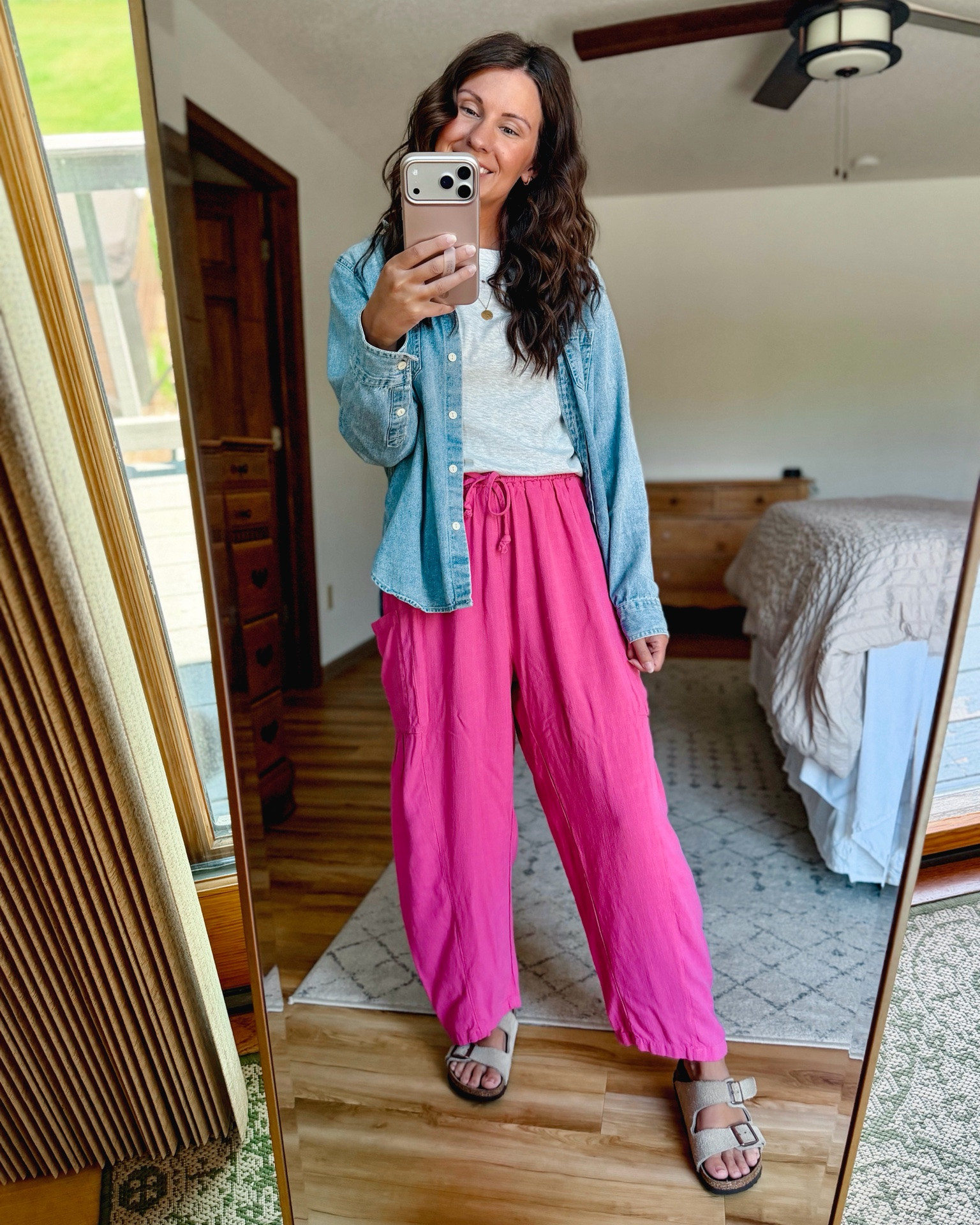 Small in my tee (100% cotton!) and xs in my linen blend pants. My Birkenstock sandals are size 36. My denim shirt is older, so I linked similar💗

#LTKgrwm #LTKPetite #LTKSeasonal