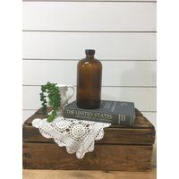 Vintage Amber Bottle Medicine Medical Decor Farmhouse Repurpose Industrial Gift Vase Apothecary Jar  | Etsy (US)