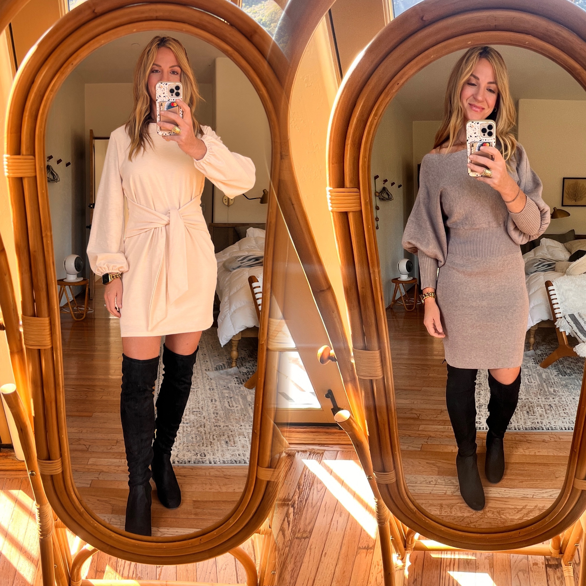 I’ve died and gone to sweater dress heaven! Both of these gems are Amazon finds for under $50. And these over the knee boots run true to size. Makes the perfect Thanksgiving outfit. 



Fall outfits
Fall fashion
Mom outfits 
Family photos 
Fall outfits
Wedding guest dress
Holiday dress
Holiday outfits 
Holiday party 
