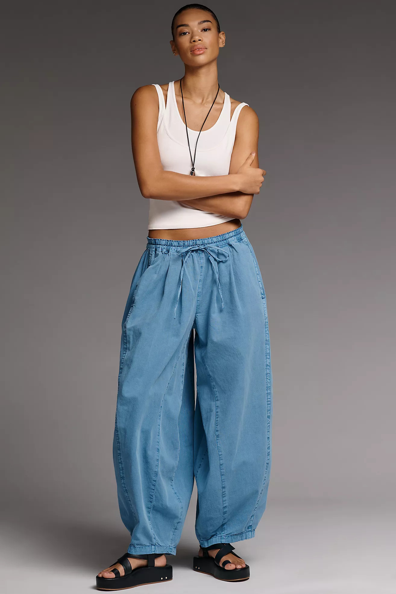 Rina Cotton Linen Balloon Pants by Pilcro | Anthropologie (US)