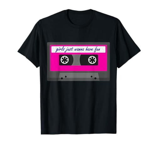 80s Retro Vintage Mixtape Girls Just Wanna Have Fun T-Shirt | Amazon (US)