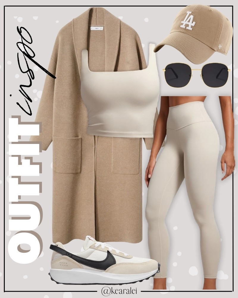 Athleisure outfit Travel outfits spring outfits 2026 lululemon sale Amazon activewear CRZ yoga butterluxe workout set exercise clothes leggings top set Amazon fashion white ivory ribbed workout set tank top longline bra with mango coats camel tan beige taupe long cardigan coat coatigan travel outfit airport outfits white Nike waffle debut neutral sneakers tennis shoes cream ivory gym bag 47 brand hat New York Yankees baseball hat 
.
.
.
Fitness Wear, Activewear, exercise outfit, workout leggings, sports bra, Lulu lemon, free people motion active athleisure
.

Amazon fashion, teacher outfits, business casual, casual outfits, neutrals, street style, Midi skirt, Maxi Dress, Swimsuit, Bikini, Travel, skinny Jeans, Puffer Jackets, Concert Outfits, Cocktail Dresses, Sweater dress, Sweaters, cardigans Fleece Pullovers, hoodies, button-downs, Oversized Sweatshirts, Jeans, High Waisted Leggings, dresses, joggers, fall Fashion, winter fashion, leather jacket, Sherpa jackets, Deals, shacket, Plaid Shirt Jackets, apple watch bands, lounge set, Date Night Outfits, Vacation outfits, Mom jeans, shorts, sunglasses, Disney outfits, Romper, jumpsuit, Airport outfits, biker shorts, Weekender bag, plus size fashion, Stanley cup tumbler
.
Target, Abercrombie and fitch, Amazon, Shein, Nordstrom, H&M, forever 21, forever21, Walmart, asos, Nordstrom rack, Nike, adidas, Vans, Quay, Tarte, Sephora, lululemon, free people, j crew jcrew factory, old navy


#LTKootd #LTKActive #LTKfitnessgoals