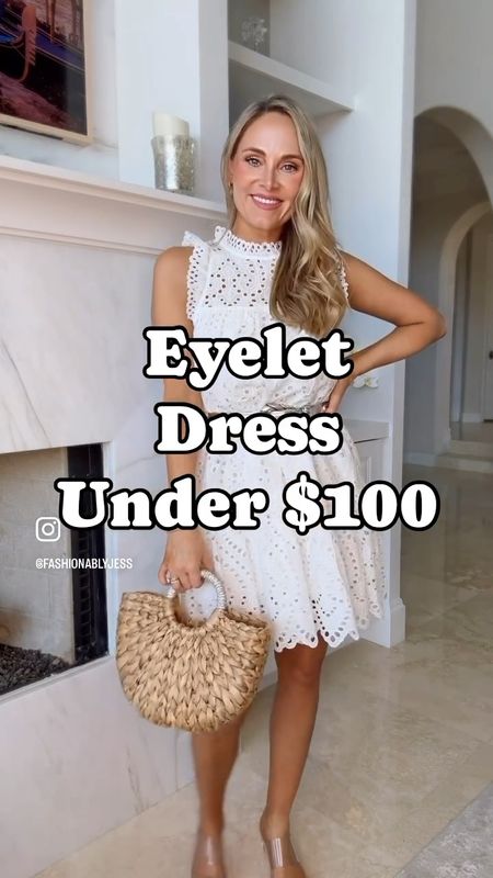 Cute eyelet dress under $100 perfect  for summer outfit. Wearing a small.

#LTKSaleAlert #LTKOver40 #LTKFindsUnder100