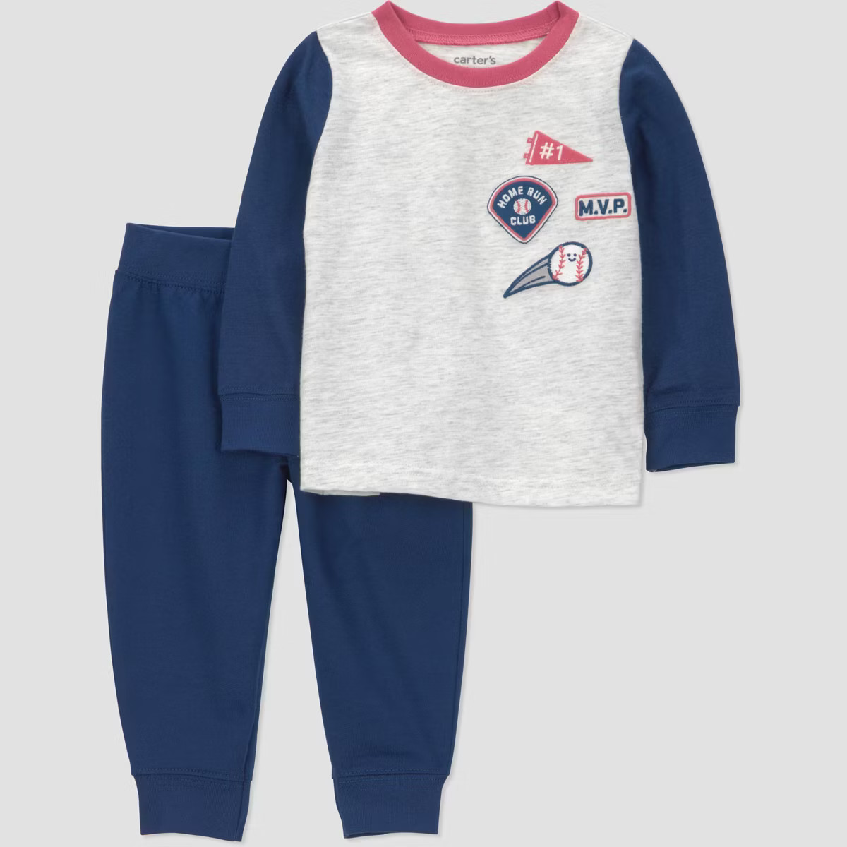 Carter's Just One You® Baby Boys' 2pc Sports Baseball Sweatshirt and Jogger Pants Set - Blue | Target