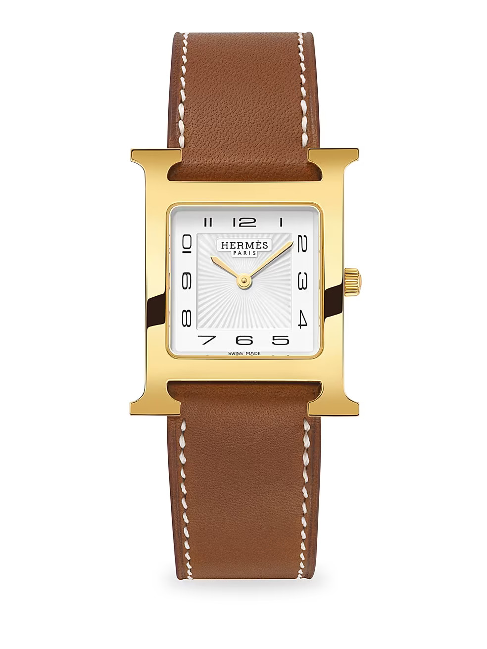 Heure H 26MM Goldplated & Leather Strap Watch | Saks Fifth Avenue