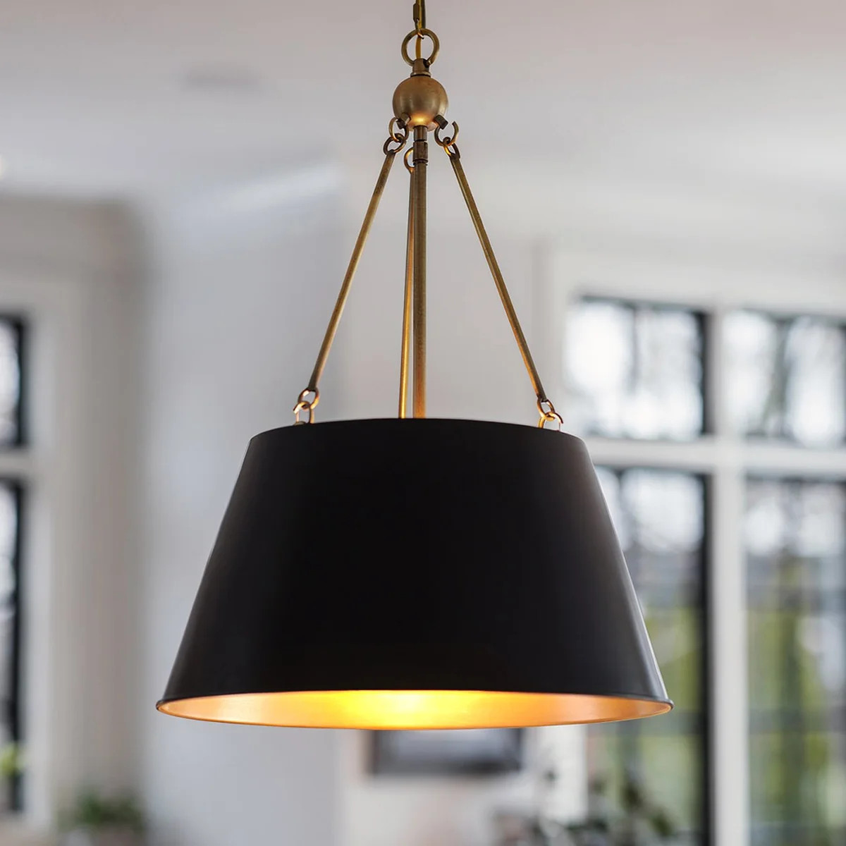 UQL5014 New Traditional Indoor Pendant, 25.50''H x 18.50''W x 18.50''D, Matte Black Finish, Zenno... | Urban Ambiance, Inc.