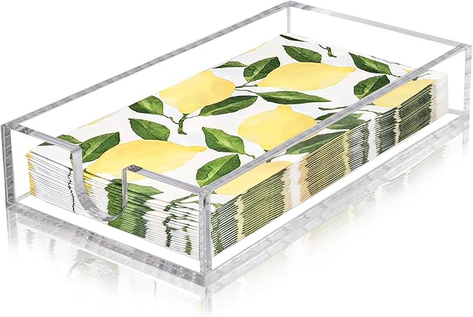 Napkin Holder, Acrylic Napkin Holder for Table Clear Hand Towel Holder for Bathroom 9x5x1.8 Inch ... | Amazon (US)