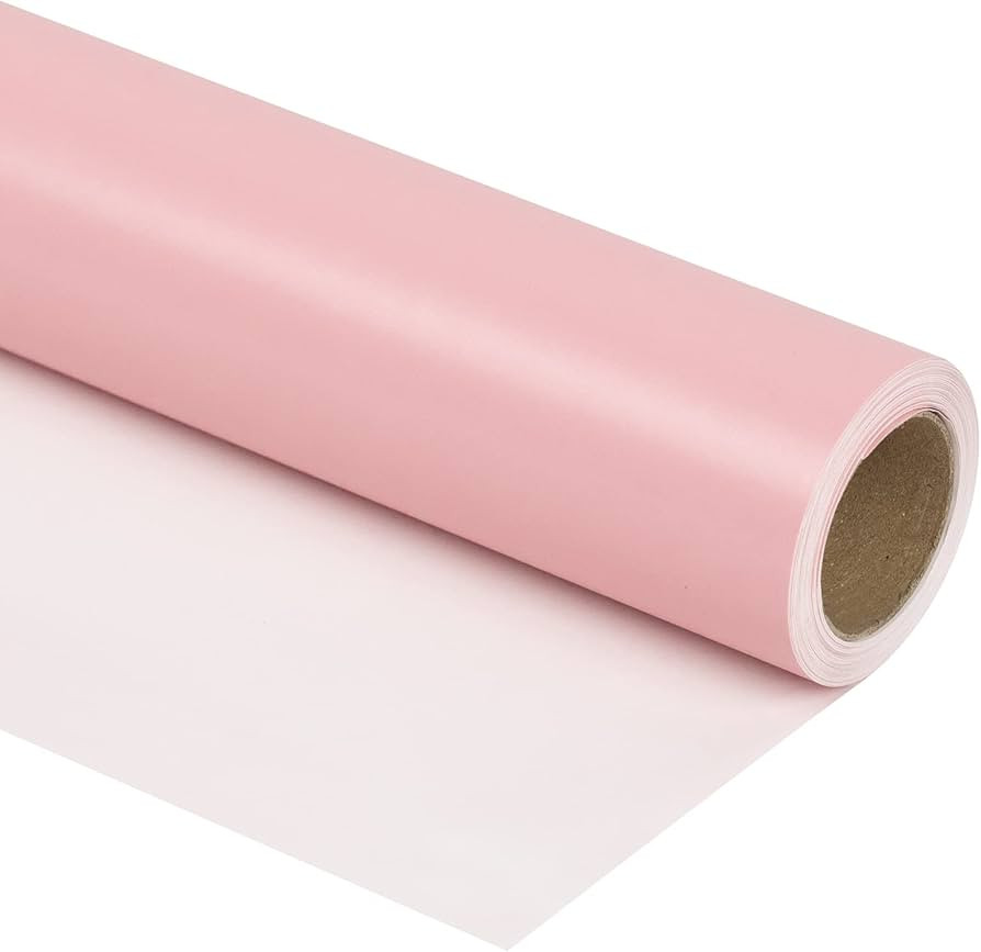 RUSPEPA Pink Wrapping Paper Solid Color - Mini Roll - for Wedding, Birthday, Shower, Congrats, an... | Amazon (US)