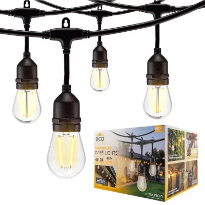 EcoScapes by Enbrighten 48' Outdoor LED Café String Lights, 24 Bulbs | Sam's Club