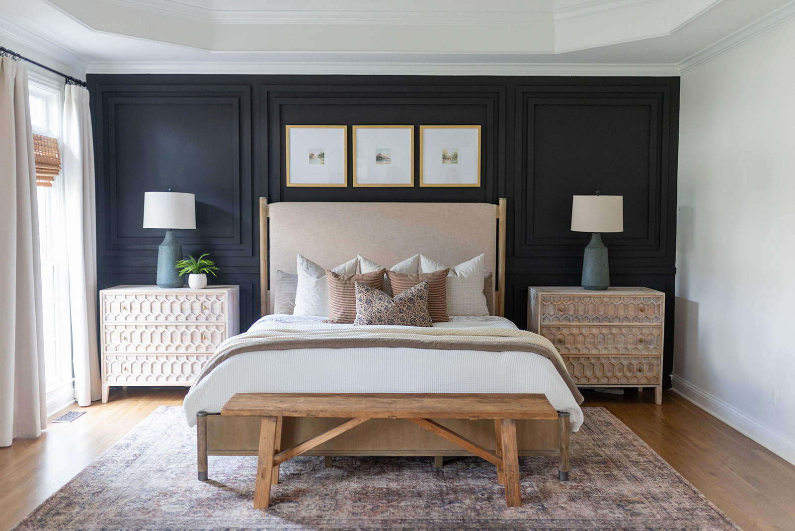 Shop the look of this transitional bedroom with moody accent wall and neutral decor. 

 

#LTKHome