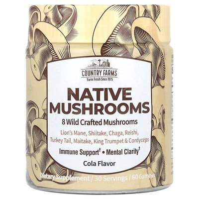 Country Farms, Native Mushrooms, Cola, 60 Gummies | iHerb