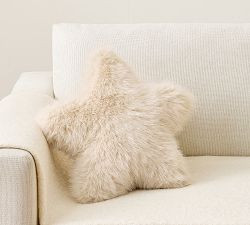 Sparkle Faux Fur Star Shaped Pillow | Pottery Barn (US)