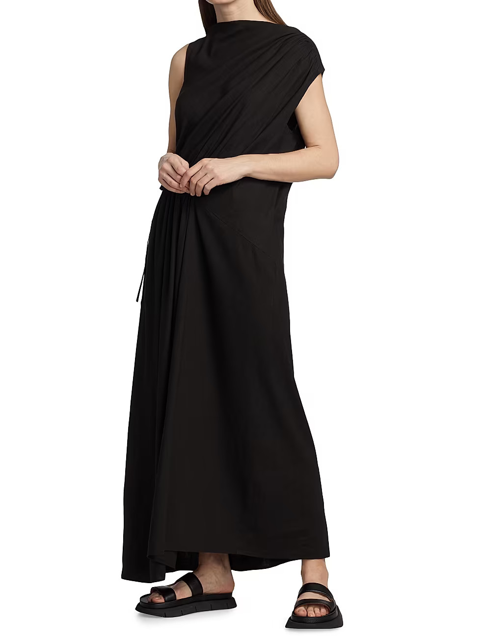 Deveaux New York Annette Gathered Tie Maxi Dress | Saks Fifth Avenue