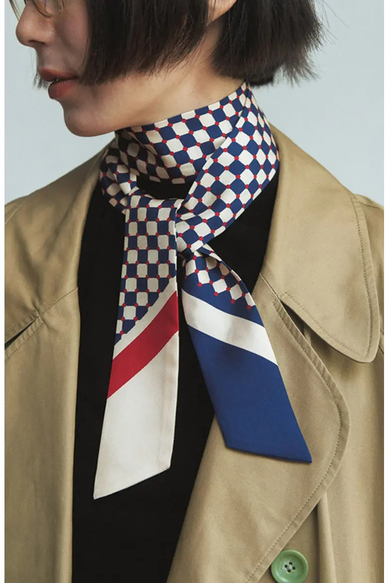 Checkerboard Skinny Silk Scarf | Nordstrom | Nordstrom