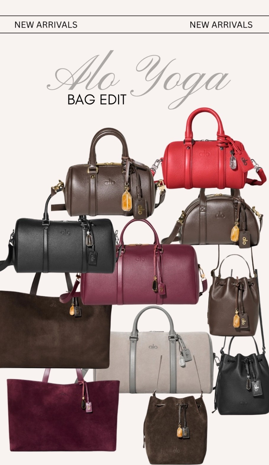 NEW Alo bags for everyday carry! 

#alobags #aloyoga #alonewarrivals #travelbags #everydaybag #luxurybags #giftsforher #valentinesdaygifts #valentinesgiftforher #leatherbags #suedebags #bags #fallbags #summerbags #dufflebags #minileatherbag #alopicks 

#LTKTravel #LTKootd #LTKSeasonal