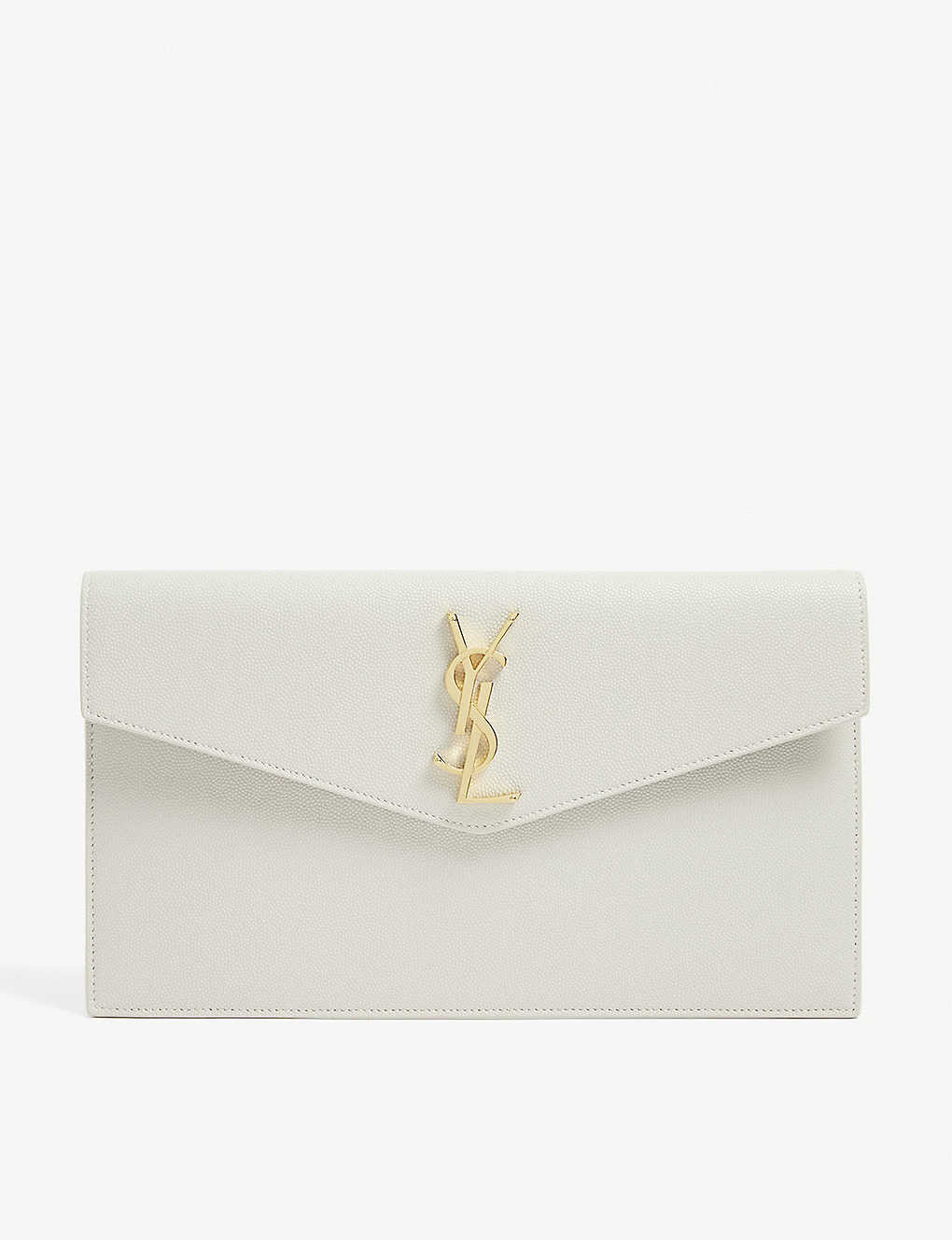 SAINT LAURENT Uptown grained leather envelope pouch | Selfridges