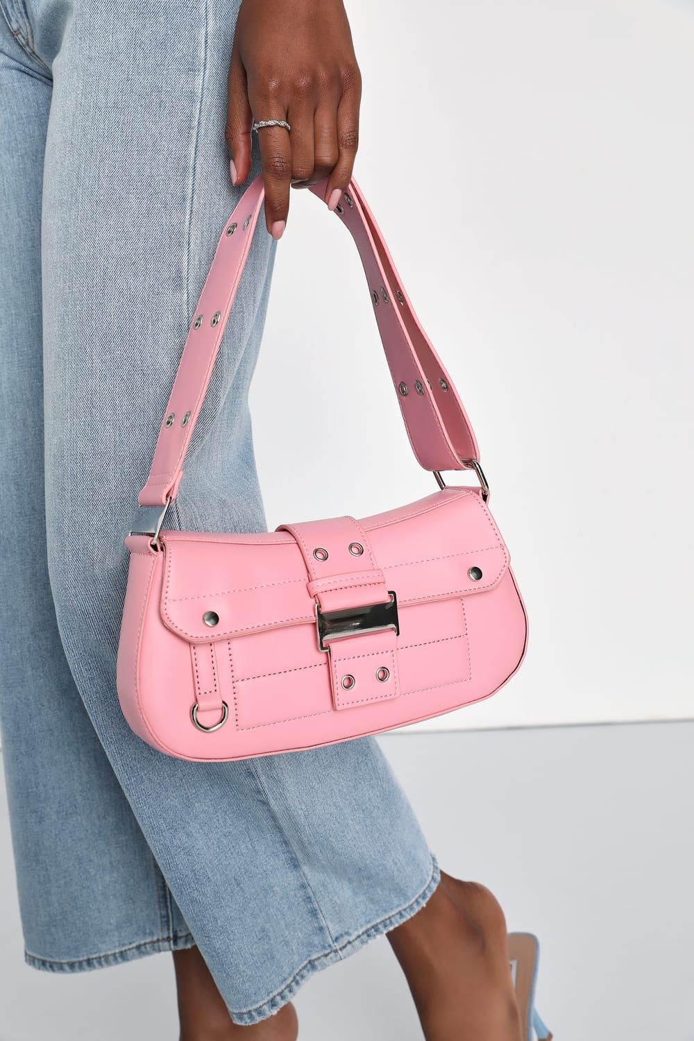 Energetic Cutie Pink Buckle Shoulder Bag | Lulus (US)