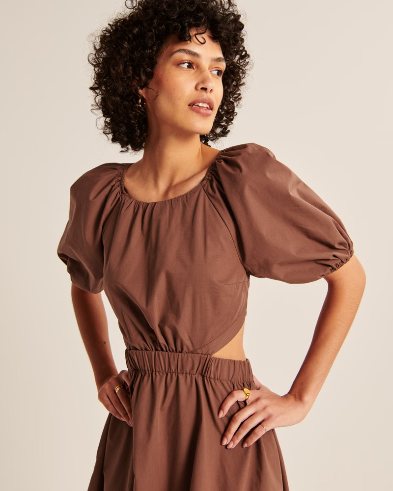 Women's High-Neck Open Back Midi Dress | Women's Dresses & Jumpsuits | Abercrombie.com | Abercrombie & Fitch (US)