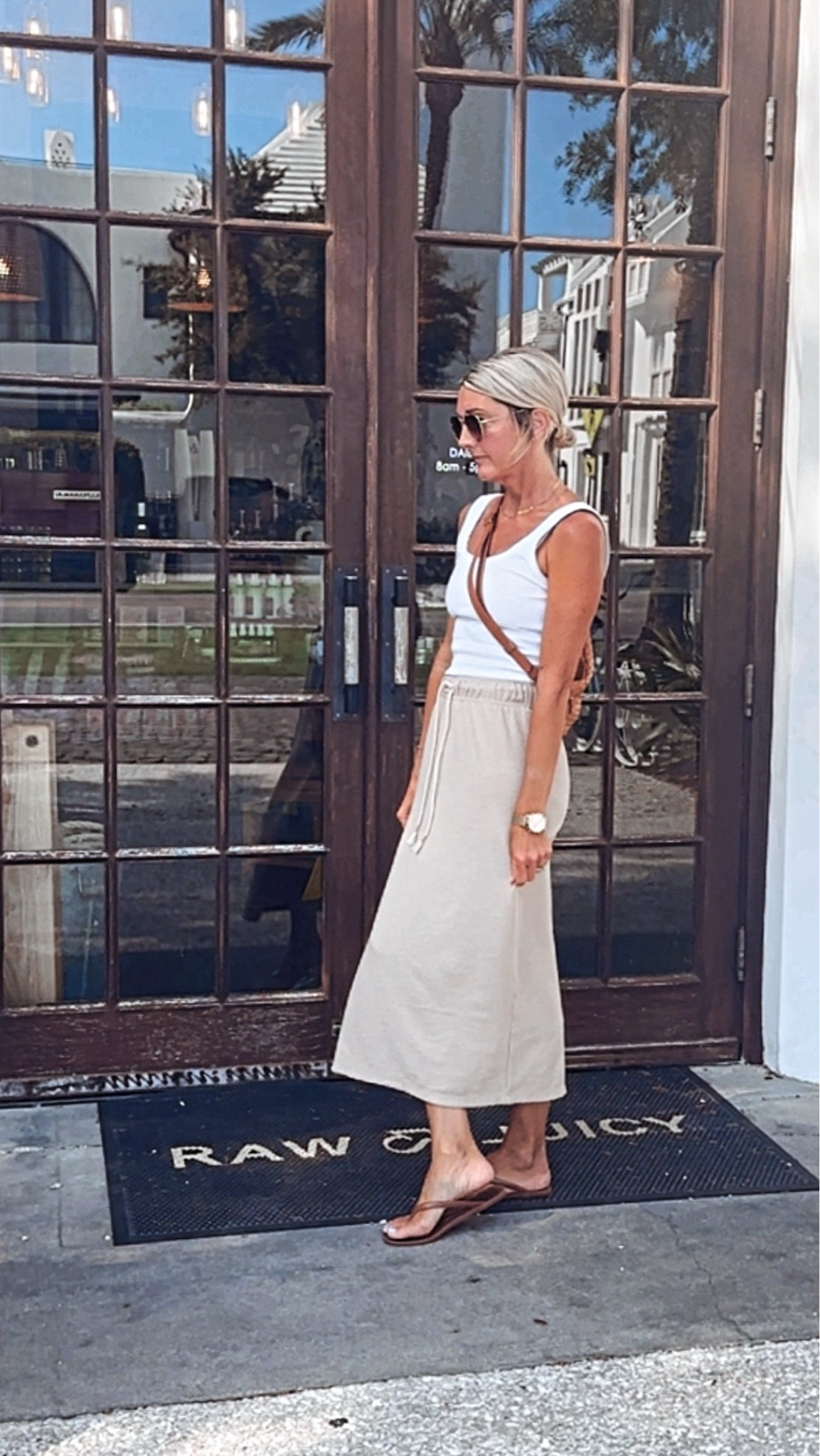OOTD!!!! Maxi skirts are where it’s at !!! This beach maxi is super soft with drawstrings , soooo good , grab it for your next beach trip  !!!!!! @Target #target 

Maxi skirt -small
Tank-small
Jelly’s -tts 
Bag-Claire v -natural

#LTKootd #LTKBeauty #LTKTravel
