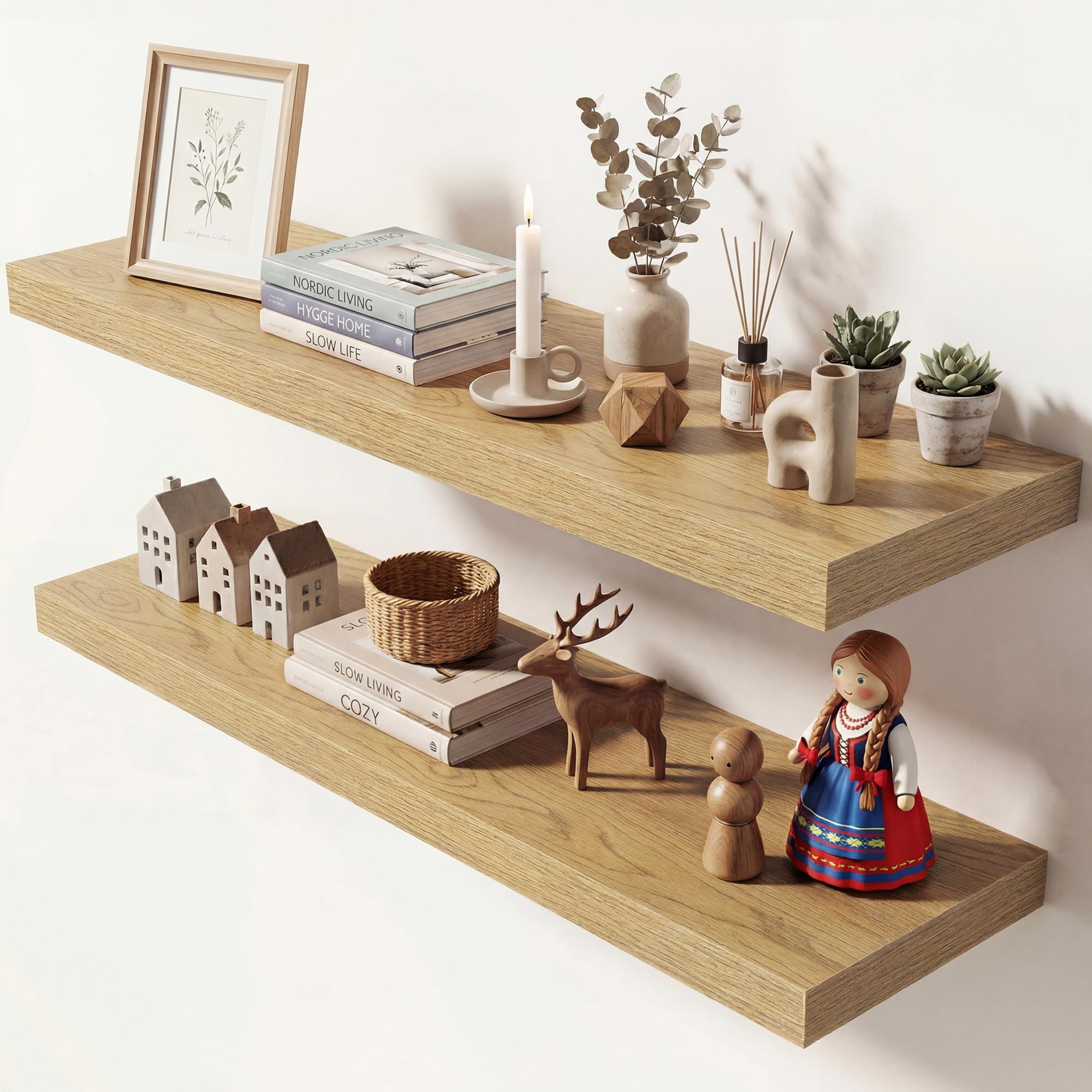 Dreamland 36 Inches Floating Shelves for Wall, 9.3" Deep Long Floating Shelves Set of 2, Large Di... | Amazon (US)