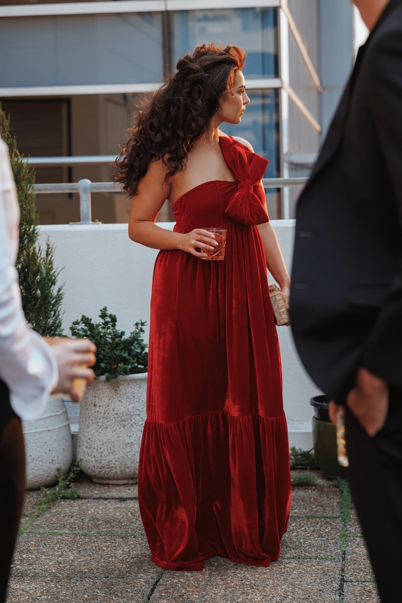 Betina Bow Front Maxi Dress - Red Velvet | Petal & Pup (US)