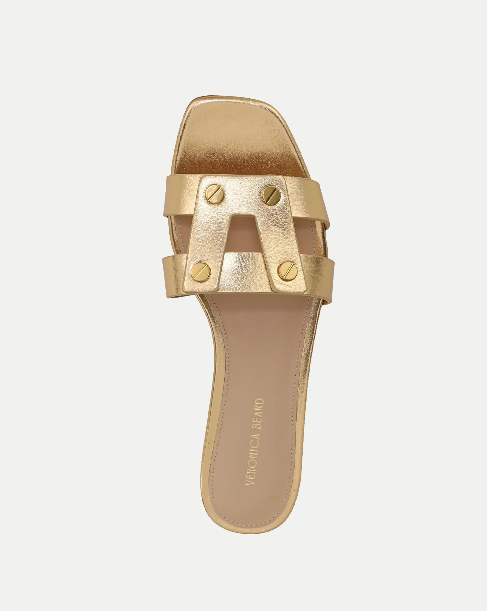Via Slide Sandal in Pale Gold | Veronica Beard | Veronica Beard