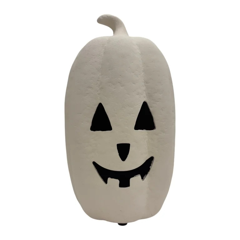 Paper Mache Jack-o'-Lantern Decoration, White, 12.5", Halloween by Way To Celebrate | Walmart (US)
