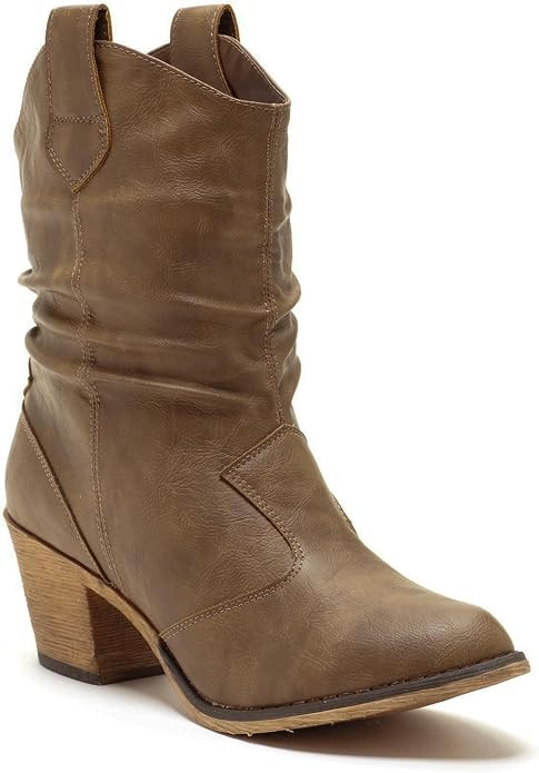 Charles Albert Women's Modern Western Cowboy Distressed Boot with Pull-Up Tabs | Amazon (US)