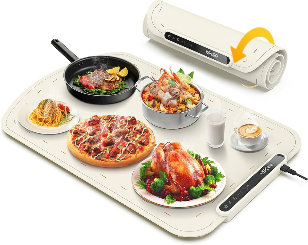 Food Warming Mat for Buffet, VEPOKA Electric Warming Tray to Keep Food Warm at Party, Silicone He... | Amazon (US)