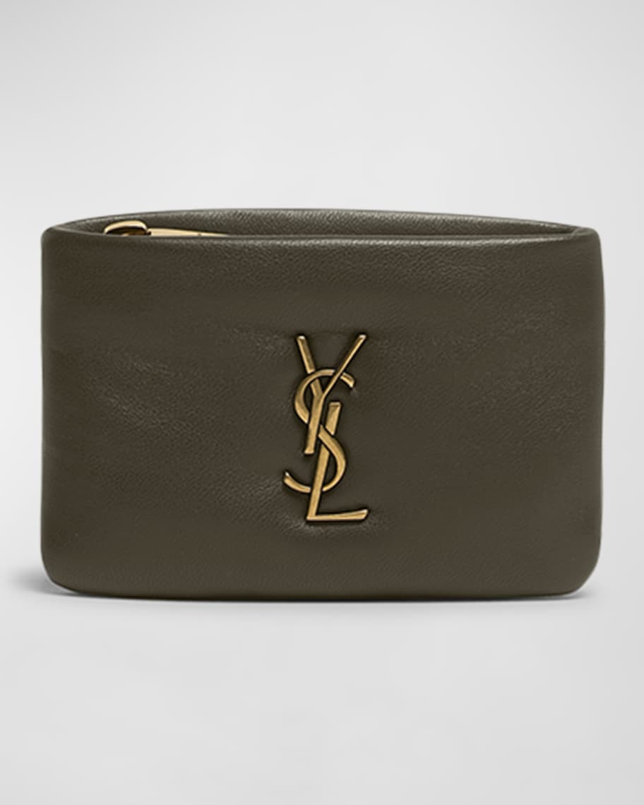 Saint Laurent YSL Zip Card Holder in Plonge Leather | Neiman Marcus